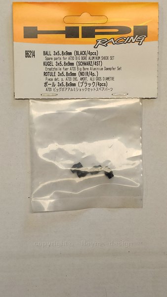 Kugel 3x5. 8x9mm (4) Schwarz HPI 86214