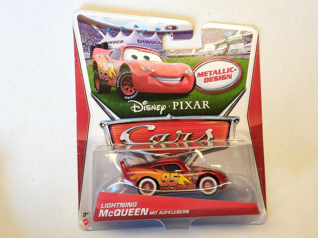 Disnep Pixar Cars Lightning McQueen mit Aufklebern Mattel BJP68